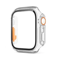 Akcesoria do smartwatchy - Etui + szkło 2W1 do Apple Watch 4/5/6/SE 44mm przezroczysto-pomarańczowe - miniaturka - grafika 1