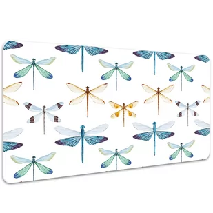 Podkład na biurko Niebieskie ważki 100x50 cm - Podkładki na biurko - miniaturka - grafika 1