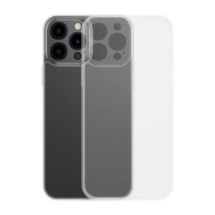 Baseus Frosted Glass Case etui pokrowiec do iPhone 13 Pro sztywna obudowa z żelową ramką przezroczysty (ARWS000702) - Etui i futerały do telefonów - miniaturka - grafika 1