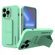 Etui i futerały do telefonów - Wozinsky Kickstand Case elastyczne silikonowe etui z podstawką iPhone 13 Pro miętowy - miniaturka - grafika 1