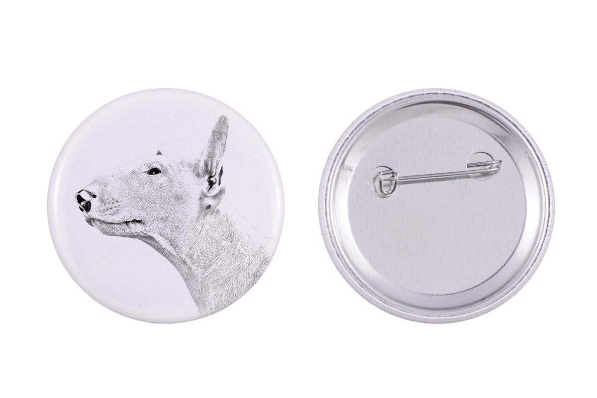 Bulterier, Bull Terrier - przypinka z twoim psem, dodaj własne foto, marka Art-Dog