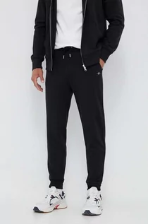 Spodnie męskie - Gant spodnie dresowe kolor czarny melanżowe - grafika 1