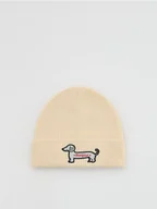 Czapki damskie - Reserved - Czapka z haftem - kremowy - miniaturka - grafika 1