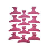 Pozostałe akcesoria fryzjerskie - Klamry Spinki Do Włosów Fryzjerskie Różowe 12 Sztuk - miniaturka - grafika 1