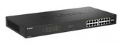 Switche - D-LINK 16 Ports GE PoE 30W + 2 Ports SFP Unmanaged Switch 240W DGS-1018P/E - miniaturka - grafika 1