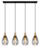 Lampy sufitowe - Globo Fanni 15563-4H lampa wisząca zwis 4x40W E27 dymiona/czarna - miniaturka - grafika 1