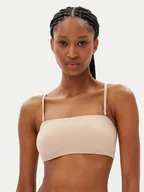 Koszulki sportowe damskie - Hunkemöller Biustonosz top Smooth 206768 Beżowy - miniaturka - grafika 1