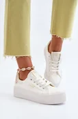 Trampki damskie - Trampki Damskie Na Platformie Lee Cooper LCW-24-31-2179 Białe-40 - miniaturka - grafika 1