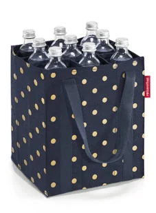 Torba na butelki z przegrodami Reisenthel Bottlebag - metallic dots blue - Torby i wózki na zakupy - miniaturka - grafika 1