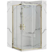 Kabiny prysznicowe - Rea Kabina prysznicowa Rea Punto 80x100 Złota - miniaturka - grafika 1