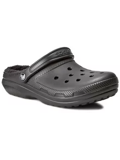 Klapki i japonki męskie - Crocs Klapki Classic Lined Clog 203591 Czarny - grafika 1