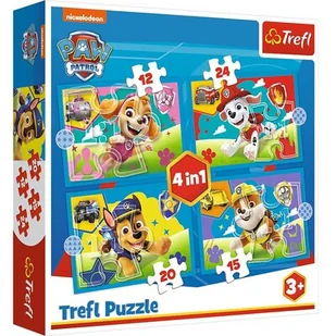 Puzzle 4w1 Biegnące pieski Psi Patrol (Paw Patrol) (34628). od 3 lat - Puzzle - miniaturka - grafika 1