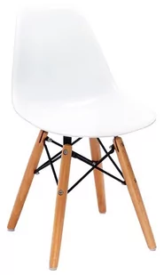 King Home Krzesło dziecięce JUNIOR DSW PREMIUM - polipropylen, podstawa bukowa 130DPP4.WHITE - Krzesełka i taborety dla dzieci - miniaturka - grafika 1