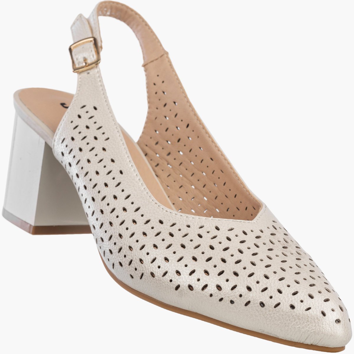 Czółenka Damskie Ekoskóra Buty Na Słupku Ażurowe Eleganckie Srebrne Jezzi SFY2263A-5 36 Srebrny