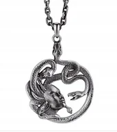 Wisiorki - Naszyjnik, wisiorek, przywieszka - grecka Meduza, antyczna gorgona - miniaturka - grafika 1