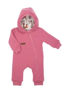 Pajacyki dla niemowląt - Dziewczęcy pajac dresowy z podszewką różowy Nicol - miniaturka - grafika 1