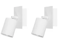 Lampy ścienne - Beliani Kinkiet Zestaw 2 lamp ściennych metalowy biały TIGRIS 246100 - miniaturka - grafika 1