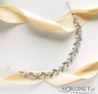 Ozdoby do włosów - KOKONET Srebrna opaska rustykalna SWAROVSKI elastyczna WOW - miniaturka - grafika 1