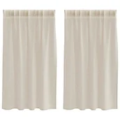 Zasłony - vidaXL Zasłony z zasłonami 2 pcs Piasek 140 x 140 cm Poliester - miniaturka - grafika 1
