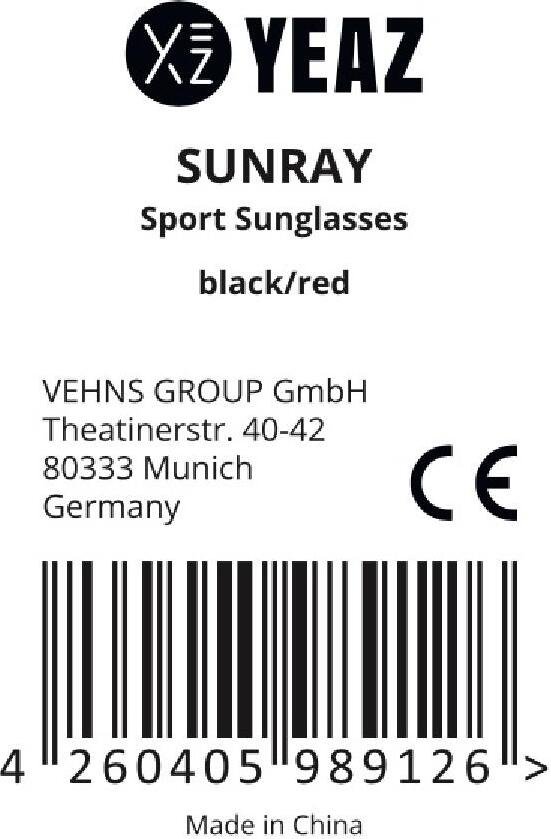 YEAZ sportowe okulary przeciwsłoneczne czarny/biały/czerwony SUNRAY
