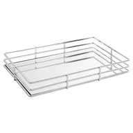 Tace i patery - Taca Dekoracyjna Z Lustrzanym Dnem Pati 35X25X5 Srebrna - miniaturka - grafika 1
