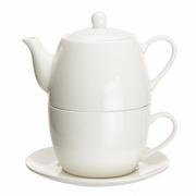 Pozostałe akcesoria kuchenne - Lumarko Lumarko Lumarko regular zestaw do herbaty tea for one opaska pvc porcelana kremowa 0101001871 Alt - miniaturka - grafika 1