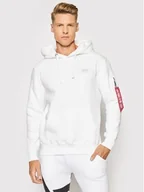 Bluzy męskie - Alpha Industries Bluza Back Print 178318 Biały Regular Fit - miniaturka - grafika 1
