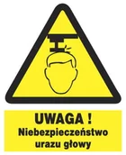 Akcesoria BHP - ZOO-14 - UWAGA niebezpieczeństwo urazu głowy -ZNAK - miniaturka - grafika 1