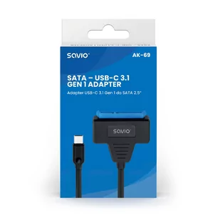SAVIO ADAPTER USB-C 3.1 GEN 1 (M) - SATA (F) DO DYSKÓW 2.5" AK-69 - Złącza, przejściówki, adaptery - miniaturka - grafika 2