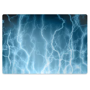Mata na podłogę pod krzesło Niebieskie pioruny 100x70 cm - Podnóżki, podpórki, podkładki - miniaturka - grafika 1