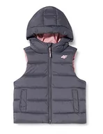 Kurtki i płaszcze dla dziewczynek - 4F JUNIOR Down Jacket dla dziewczynek, DARK GREY, 152 - miniaturka - grafika 1