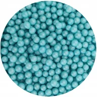 Dodatki do ciast w proszku - POSYPKA PEREŁKI CUKROWE turkusowe perłowe 4mm - 25g - miniaturka - grafika 1