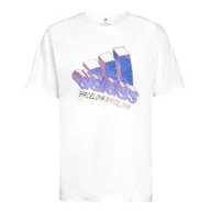 Koszulki męskie - adidas Męski t-shirt z logo Barce, biały, XS - miniaturka - grafika 1