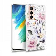 Etui i futerały do telefonów - Tech-Protect ETUI FLORAL WHITE DO GALAXY S21 FE 3707 - miniaturka - grafika 1