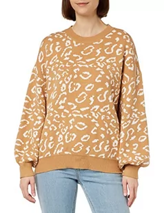 myMo Damski sweter z dzianiny, beżowy biały, M/L, Beżowo-biały, M-L - Swetry damskie - miniaturka - grafika 1