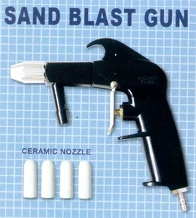 PISTOLET + 4 DYSZE (5mm) DO PIASKAREK SYFONOWYCH - Pistolety pneumatyczne - miniaturka - grafika 1