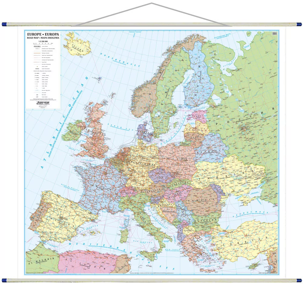 Europa mapa ścienna polityczna 1:2 250 000 EkoGraf