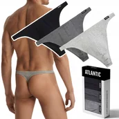 Majtki męskie - Stringi męskie 3 PARY skąpe majtki bawełniane ATLANTIC 3BMP-253 - L - miniaturka - grafika 1