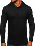 Swetry męskie - Czarny sweter męski ze stójką Denley MM6018 - miniaturka - grafika 1
