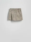 Spodenki damskie - Reserved - Jeansowe spódnico-szorty - beżowy - miniaturka - grafika 1