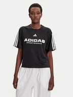 Koszulki i topy damskie - adidas T-Shirt Tiro x Common Goal Jacquard JL9212 Czarny Loose Fit - miniaturka - grafika 1
