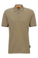 Koszulki męskie - BOSS Perete męska koszulka polo z bawełny piqué z kontrastowymi detalami, Light/Pastel Green336, S - miniaturka - grafika 1