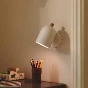 Nordlux Kinkiet Gaston z kablem i wtyczką, metalowy, biały - Lampy ścienne - miniaturka - grafika 1