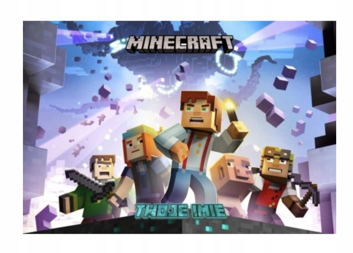 PUZZLE MINECRAFT GRA A3 252 el z Nadrukiem + IMIĘ Pudełko #33