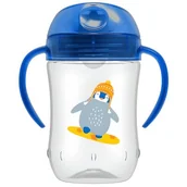 Kubki dla dzieci - Dr. Brown's Kubek niekapek z miękkim ustnikiem 270ml 9m+ Niebieski - miniaturka - grafika 1