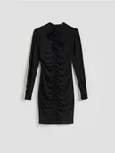 Sukienki - Reserved - Sukienka z marszczeniami - czarny - miniaturka - grafika 1