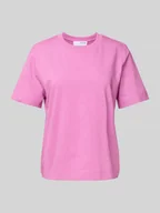 Koszulki i topy damskie - T-shirt z czystej bawełny ekologicznej z okrągłym dekoltem - miniaturka - grafika 1