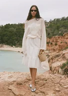 Spódnice - MANGO - Spódnica midi z falbaną biały - XL - Kobieta - miniaturka - grafika 1