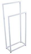 Wieszaki łazienkowe - Biały podwójny stojak na ręczniki 60 cm R3-C20 - miniaturka - grafika 1
