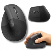 Zestawy myszka + klawiatura - Bezprzewodowa MYSZKA komputerowa mysz LOGITECH - ERGONOMICZNA optyczna - miniaturka - grafika 1